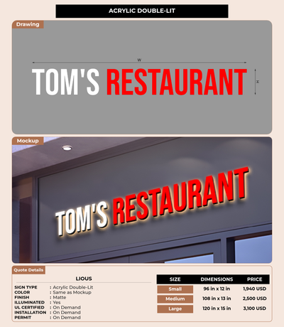 CUSTOM MOCKUP SIGN FOR Lious