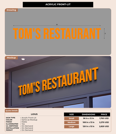 CUSTOM MOCKUP SIGN FOR Lious