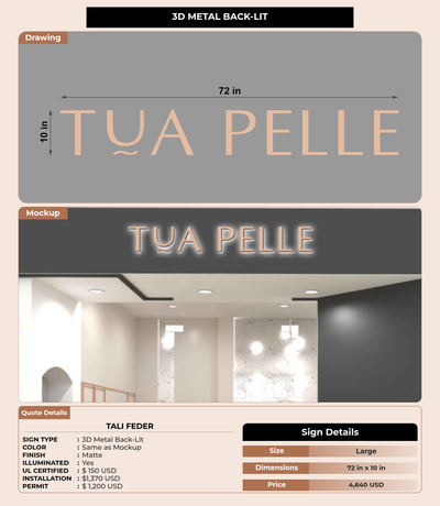 CUSTOM MOCKUP SIGN FOR Tali Feder