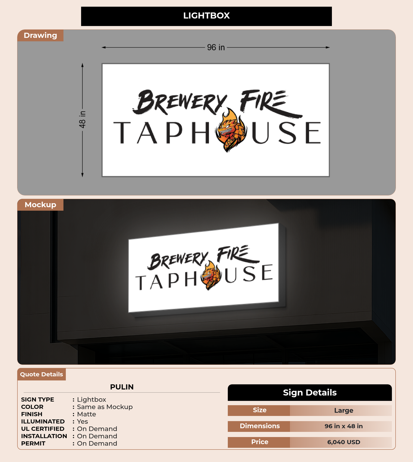 CUSTOM MOCKUP SIGN FOR Pulin