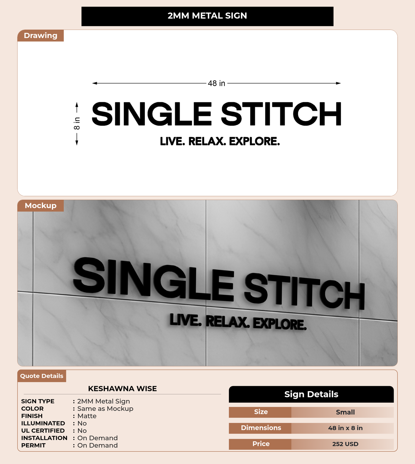 CUSTOM MOCKUP SIGN FOR KeShawna Wise