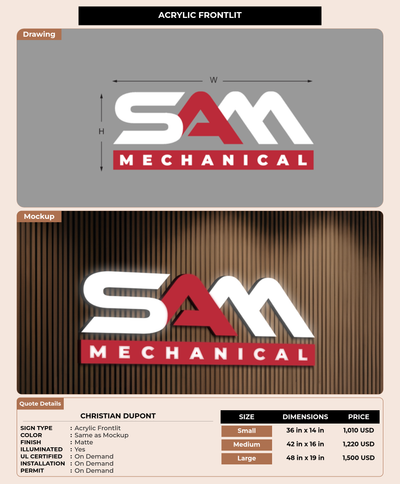 CUSTOM MOCKUP SIGN FOR Christian DuPont