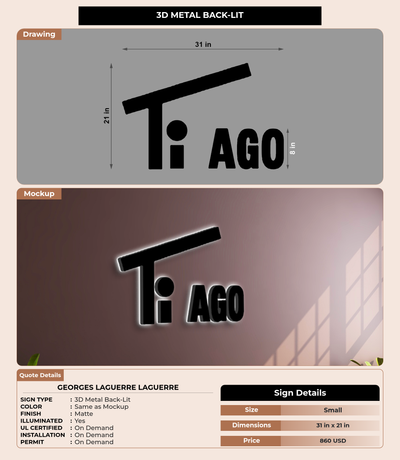 CUSTOM MOCKUP SIGN FOR Georges Laguerre Laguerre