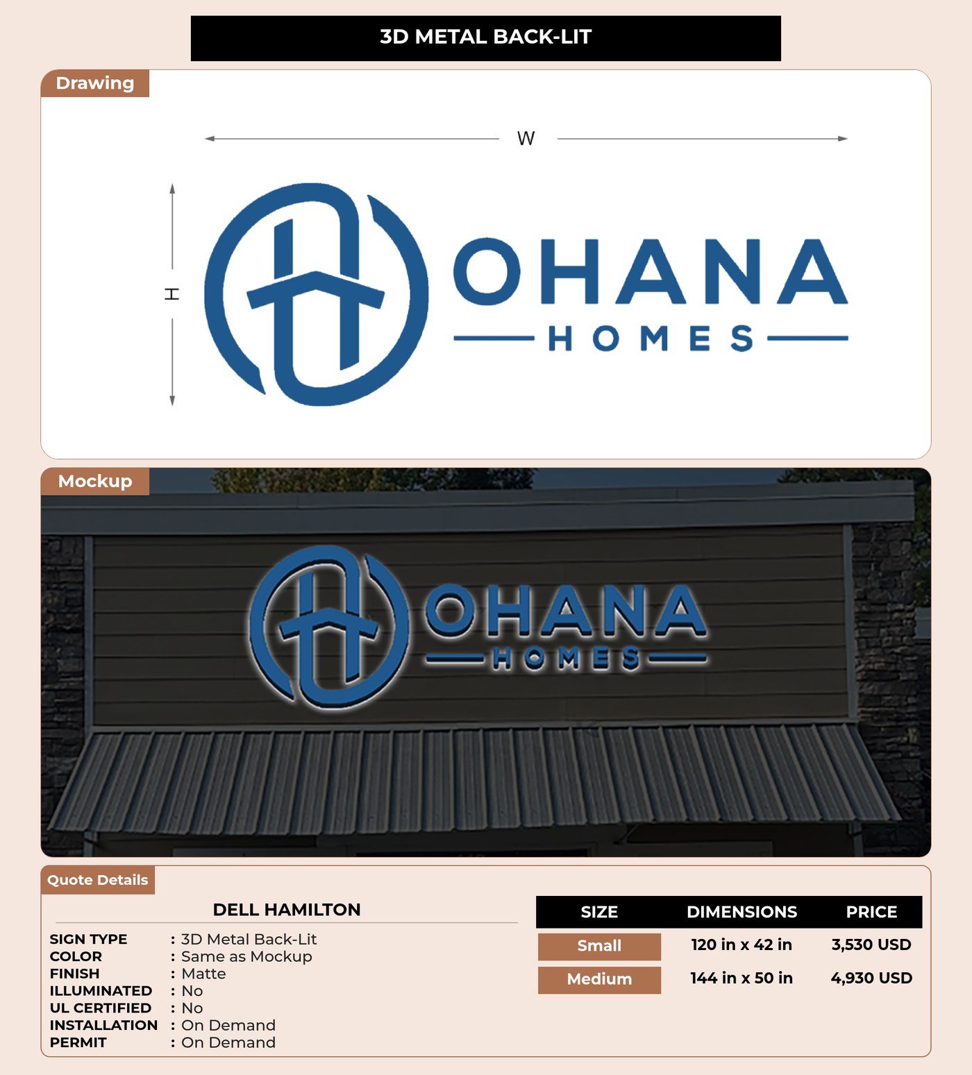 CUSTOM MOCKUP SIGN FOR Dell Hamilton