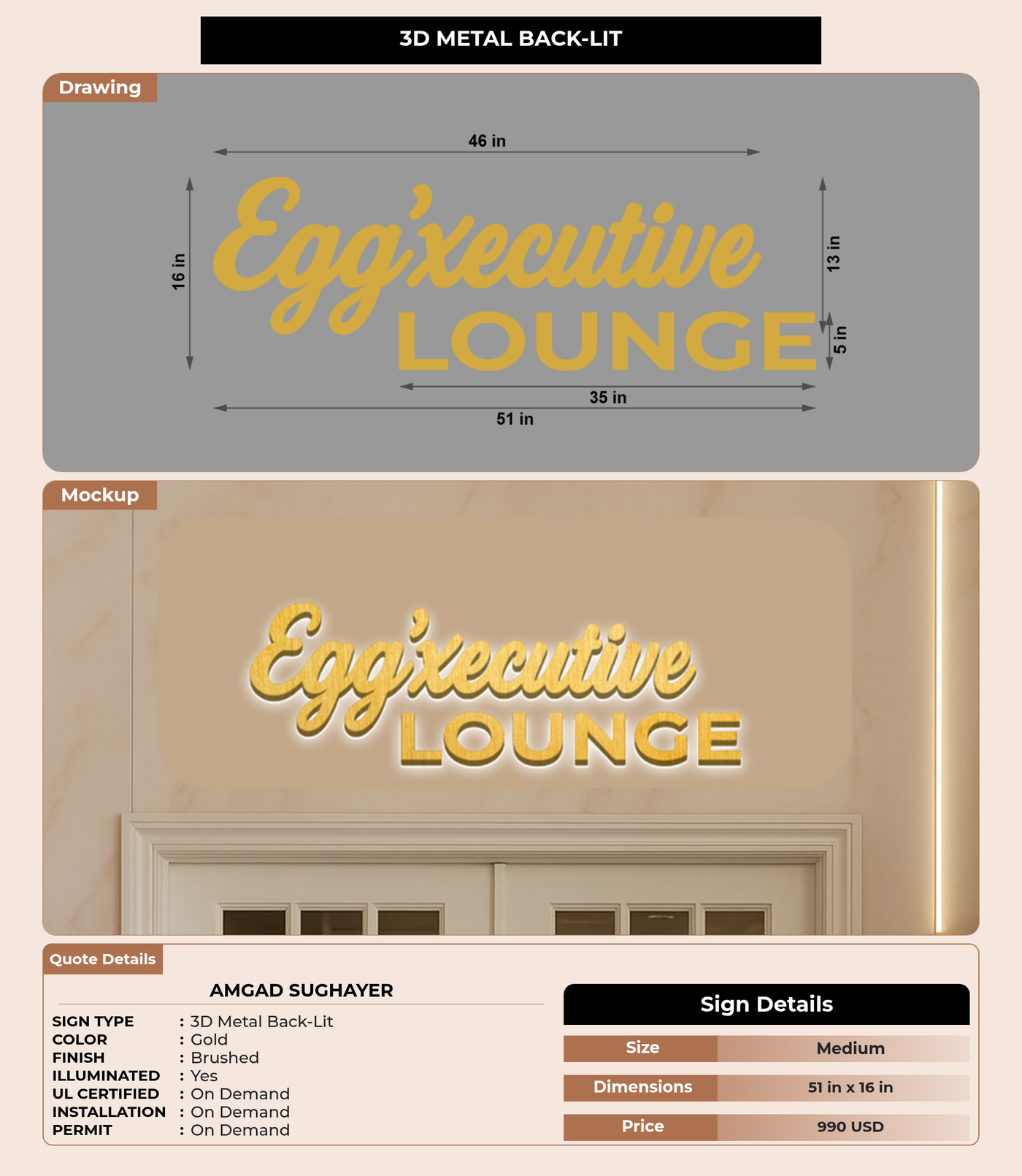 CUSTOM MOCKUP SIGN FOR Amgad Sughayer