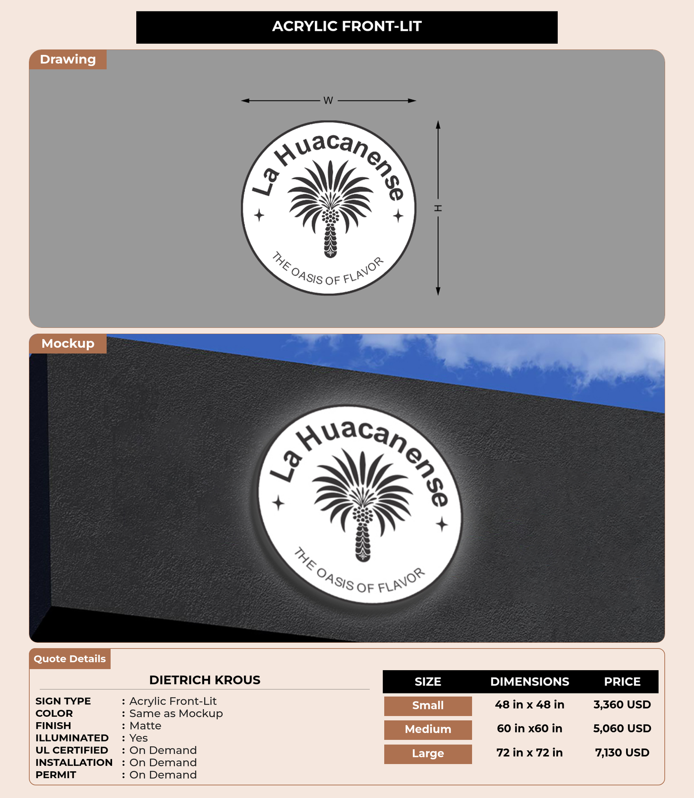 CUSTOM MOCKUP SIGN FOR Dietrich Krous