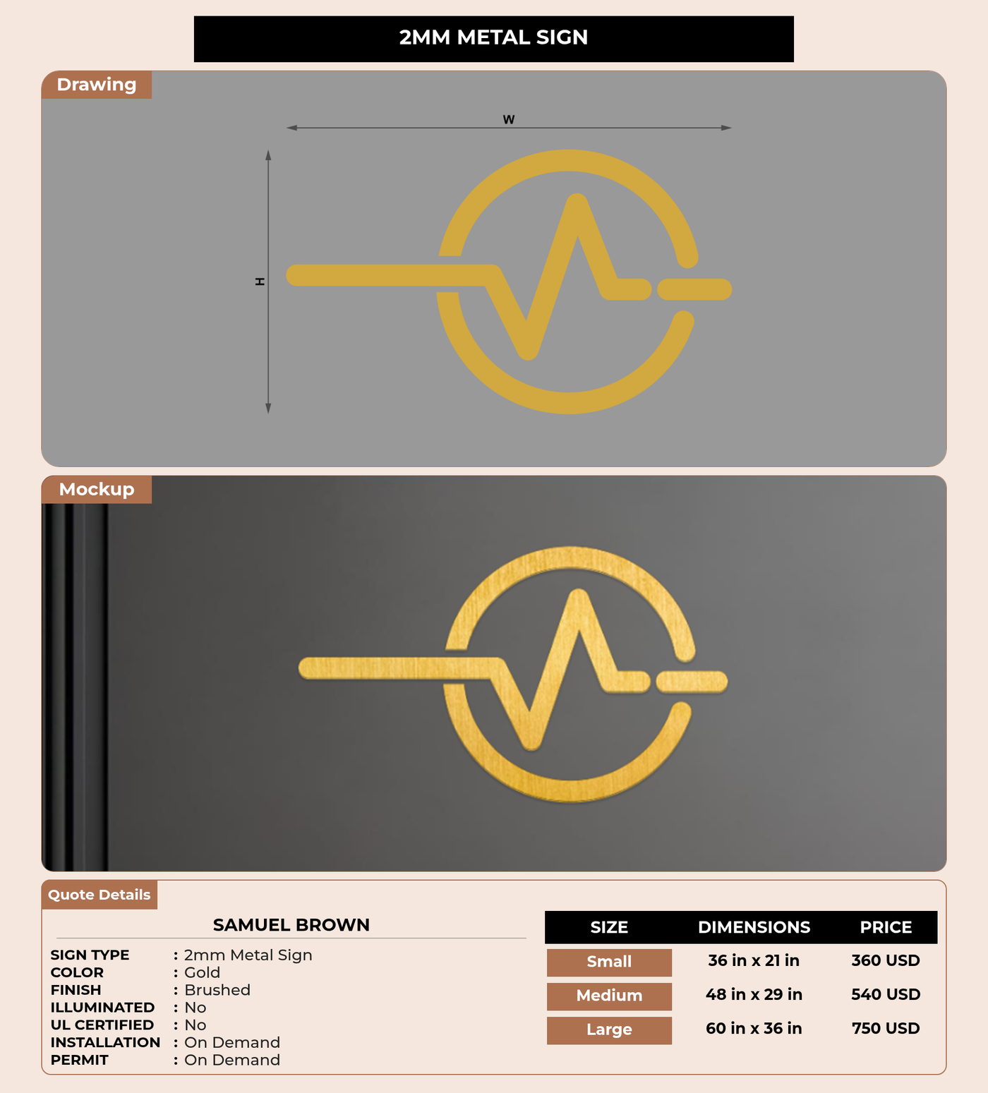 CUSTOM MOCKUP SIGN FOR Samuel Brown