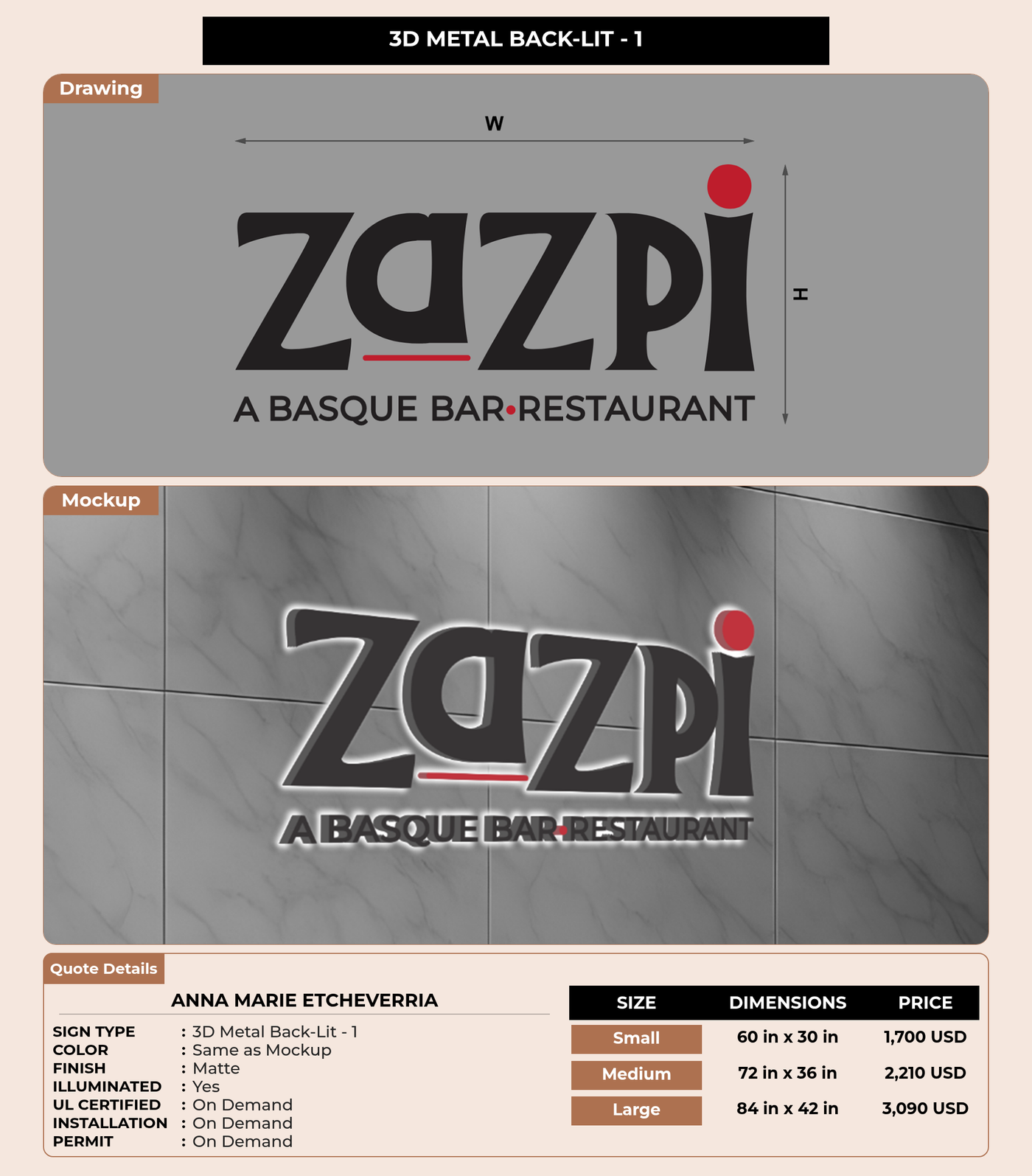 CUSTOM MOCKUP SIGN FOR anna marie etcheverria