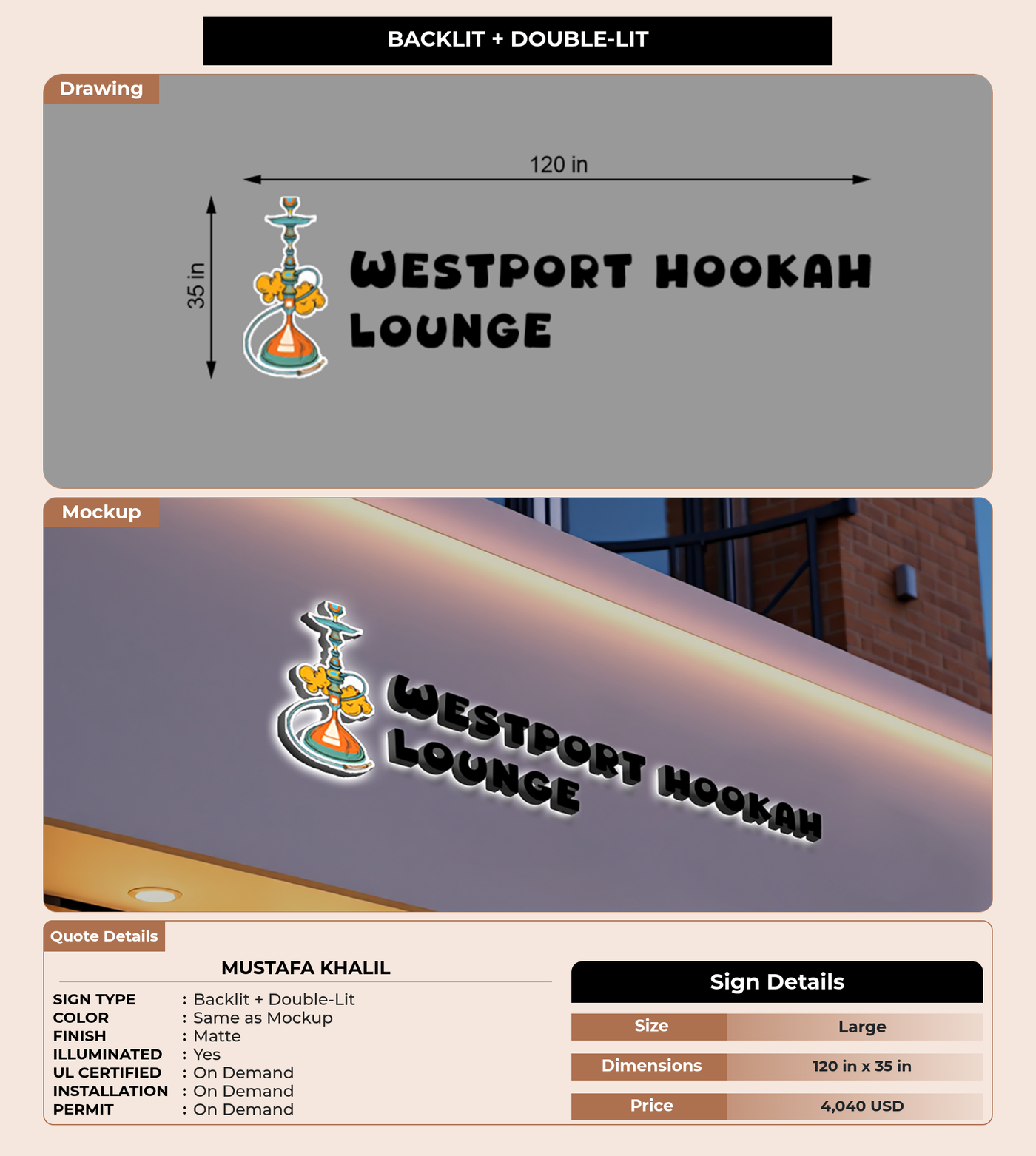 CUSTOM MOCKUP SIGN FOR Mustafa Khalil