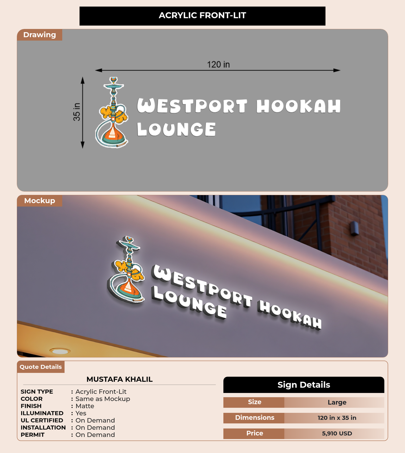 CUSTOM MOCKUP SIGN FOR Mustafa Khalil