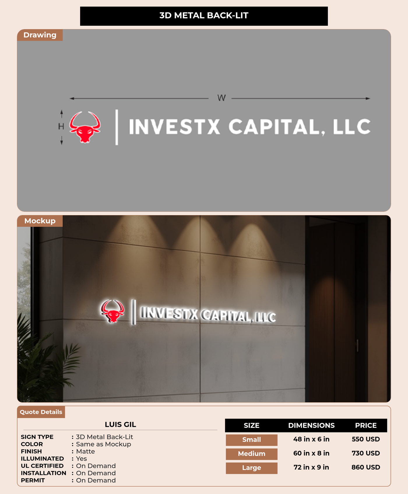 CUSTOM MOCKUP SIGN FOR Luis Gil