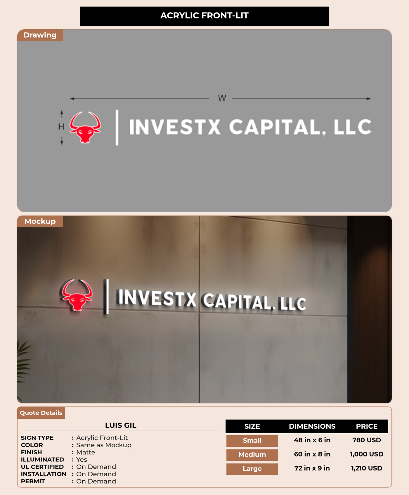 CUSTOM MOCKUP SIGN FOR Luis Gil
