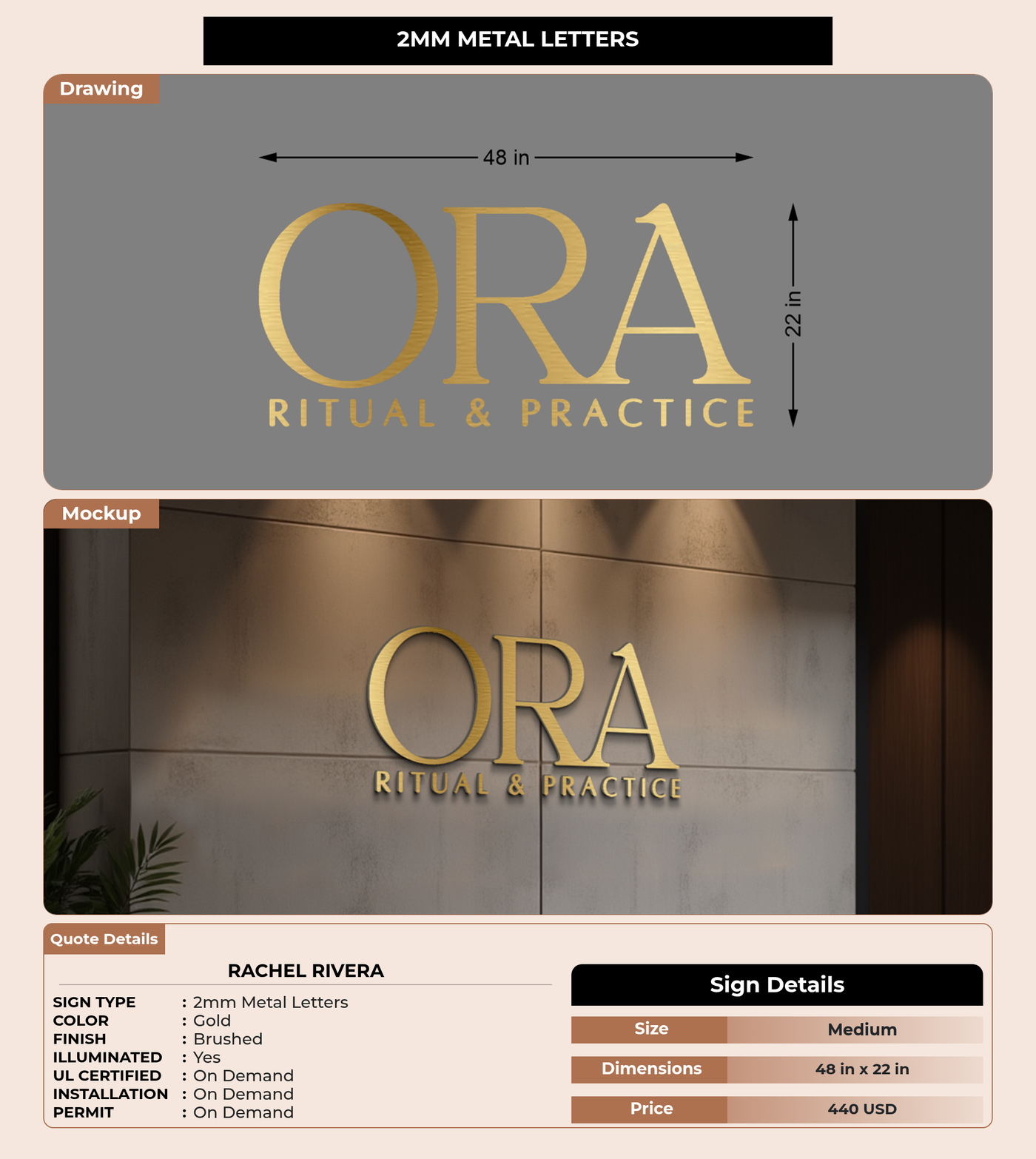 CUSTOM MOCKUP SIGN FOR Rachel rivera