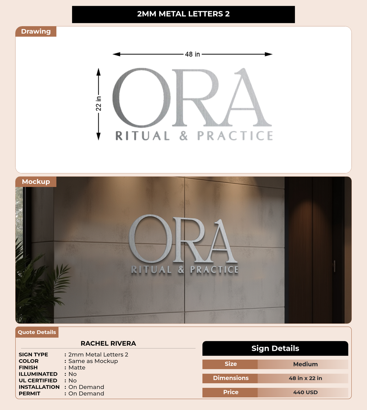 CUSTOM MOCKUP SIGN FOR Rachel rivera