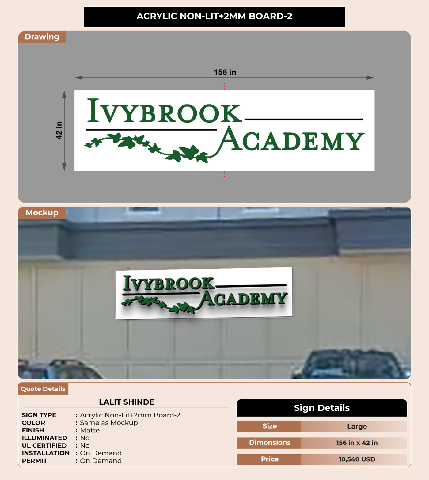 CUSTOM MOCKUP SIGN FOR Lalit Shinde