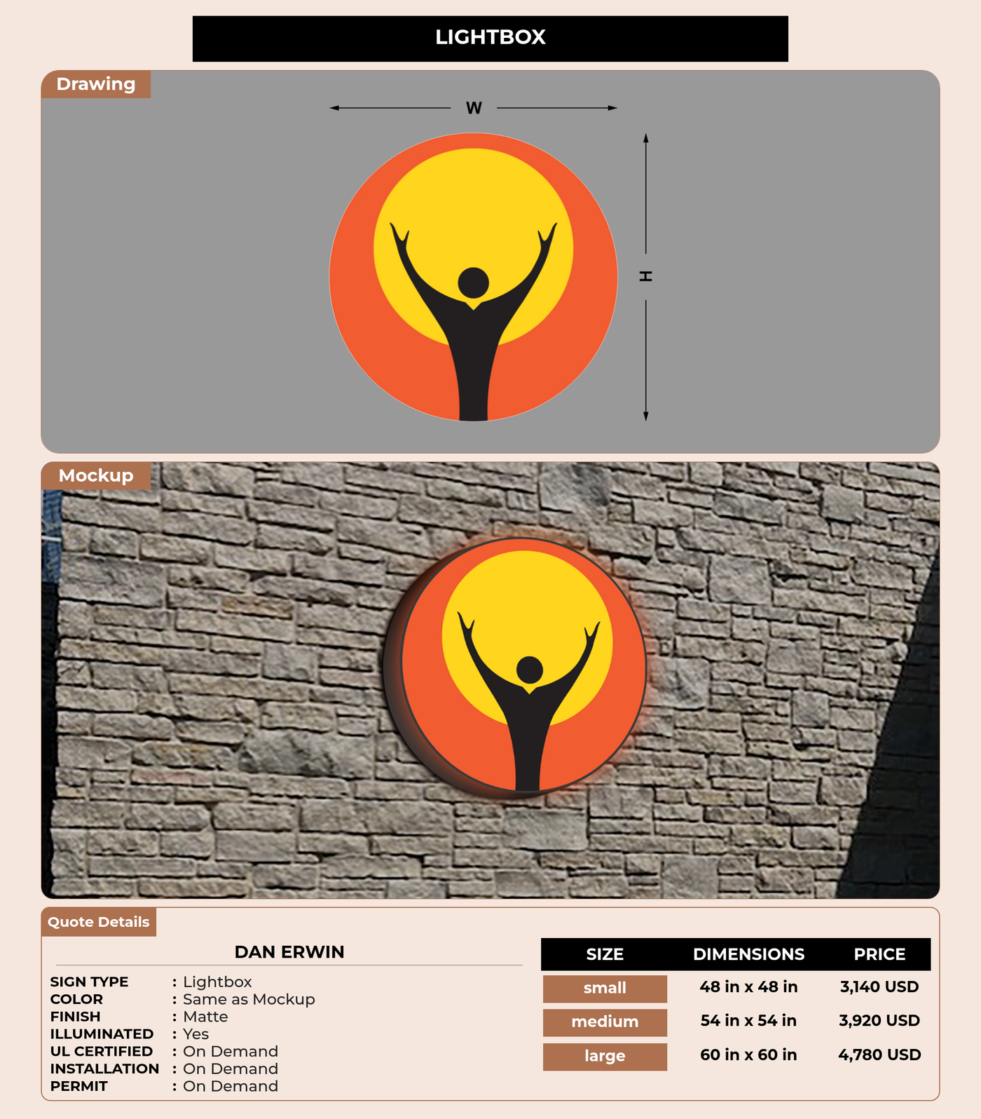 CUSTOM MOCKUP SIGN FOR Dan Erwin