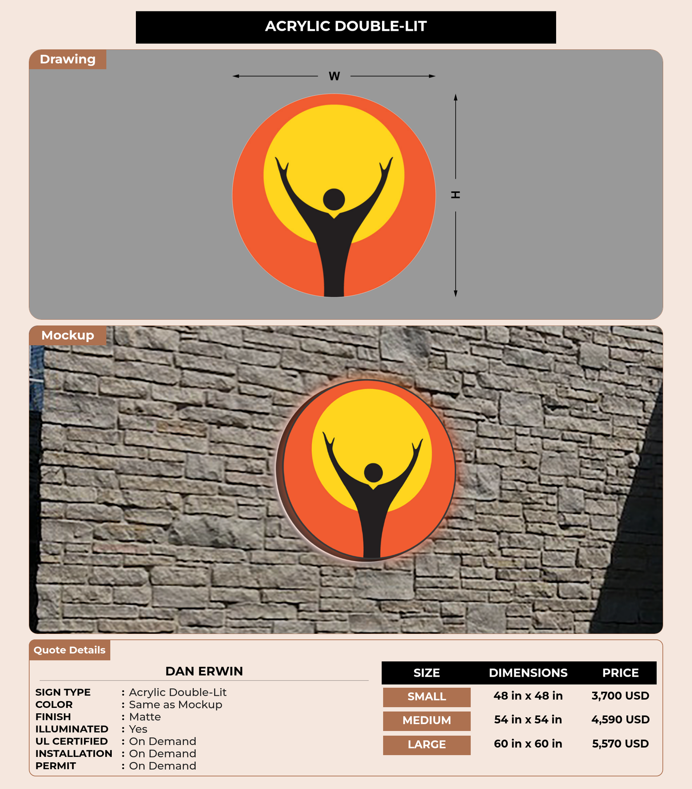 CUSTOM MOCKUP SIGN FOR Dan Erwin