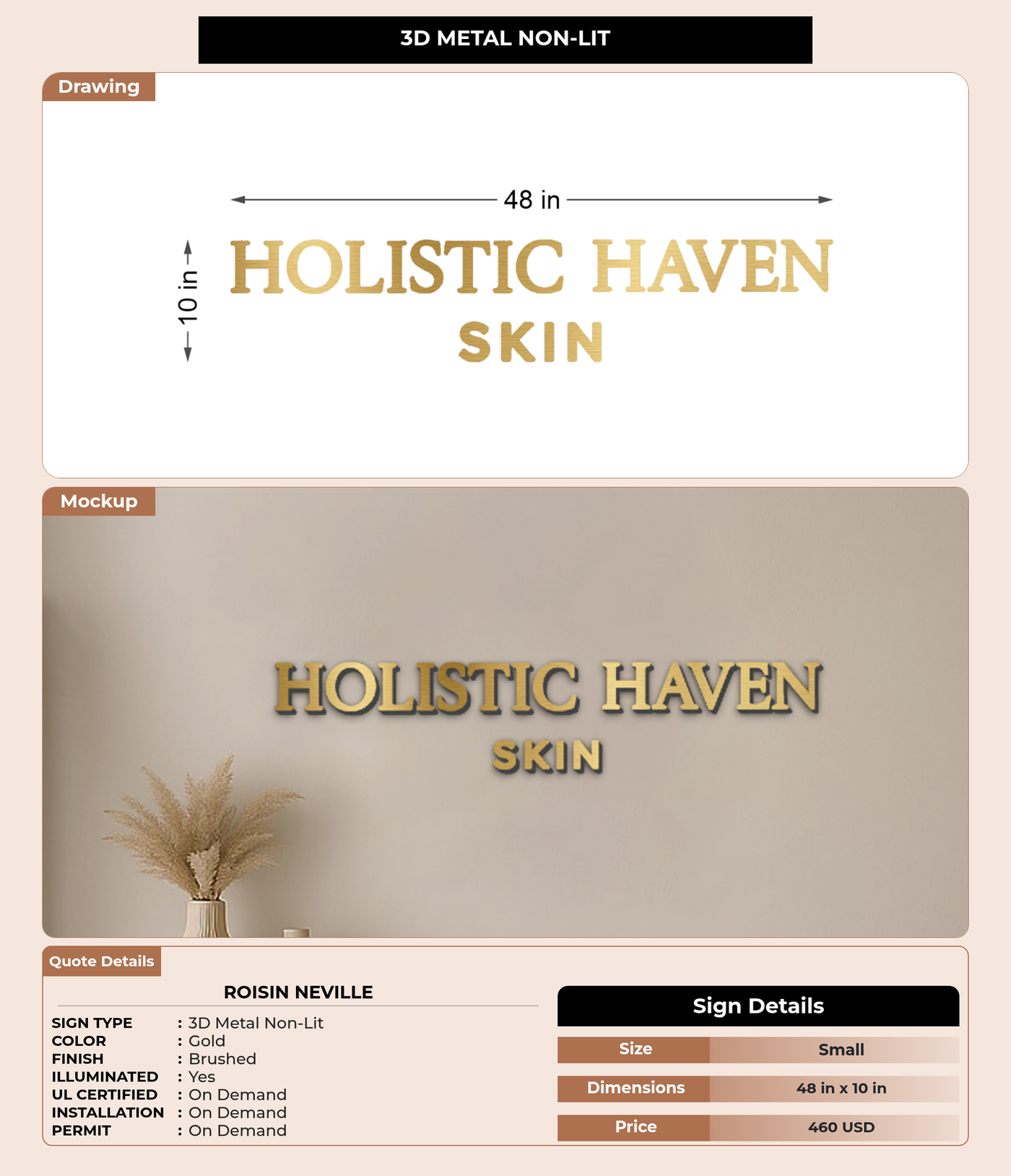 CUSTOM MOCKUP SIGN FOR roisin neville
