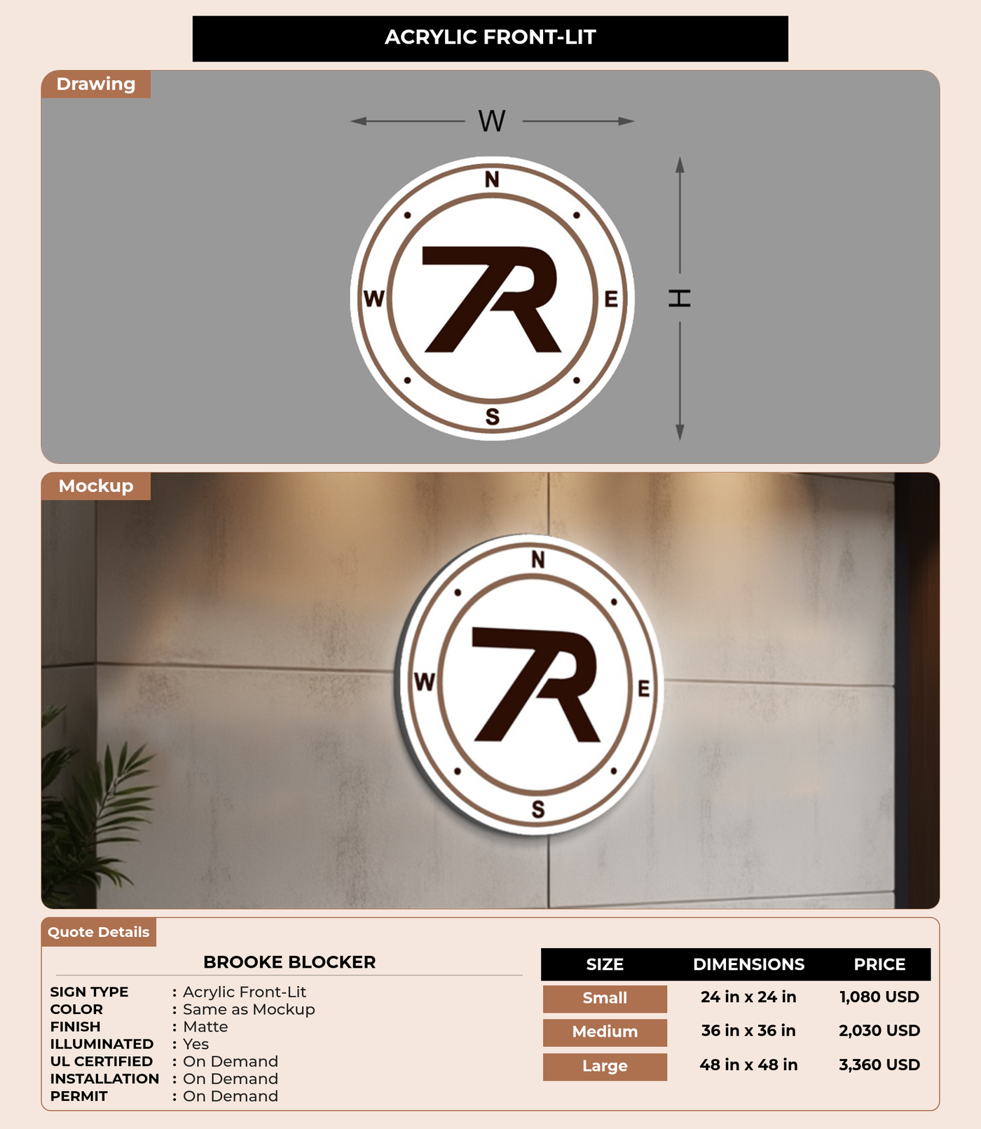 CUSTOM MOCKUP SIGN FOR Brooke Blocker
