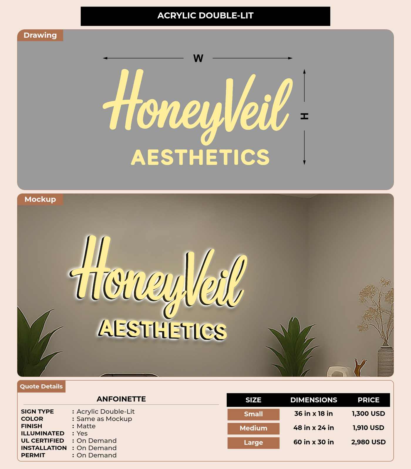 CUSTOM MOCKUP SIGN FOR Anfoinette