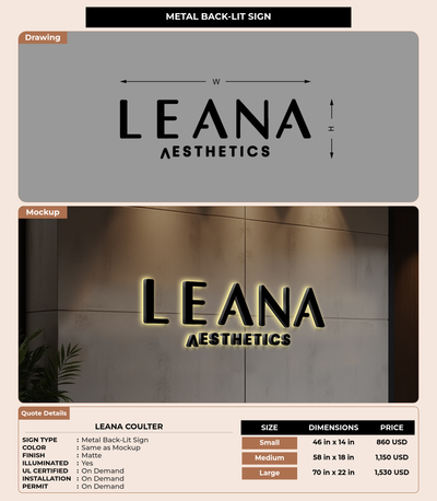 CUSTOM MOCKUP SIGN FOR Leana Coulter