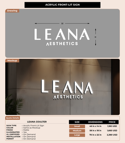 CUSTOM MOCKUP SIGN FOR Leana Coulter