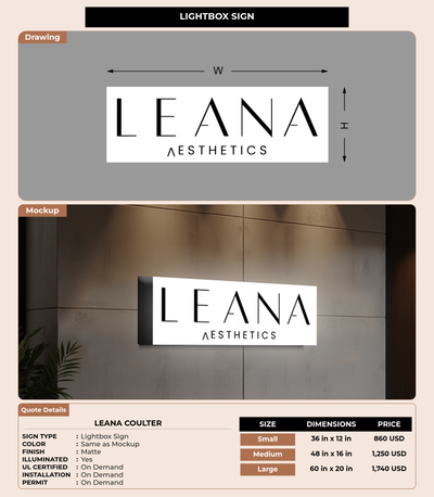 CUSTOM MOCKUP SIGN FOR Leana Coulter