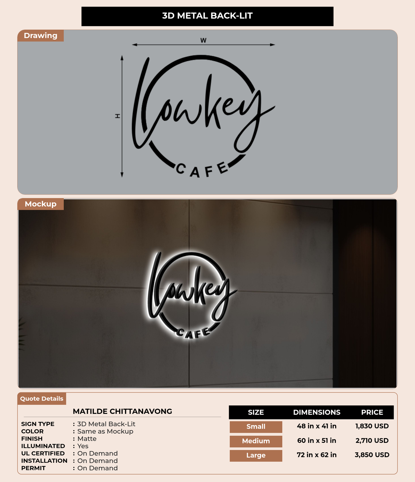 CUSTOM MOCKUP SIGN FOR Matilde Chittanavong