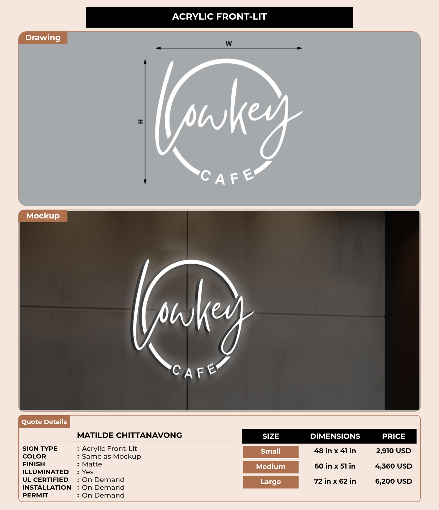CUSTOM MOCKUP SIGN FOR Matilde Chittanavong