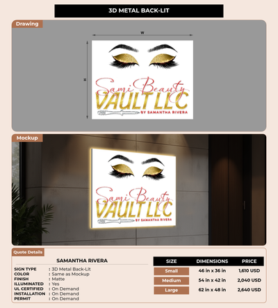 CUSTOM MOCKUP SIGN FOR Samantha rivera
