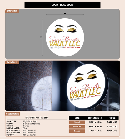 CUSTOM MOCKUP SIGN FOR Samantha rivera