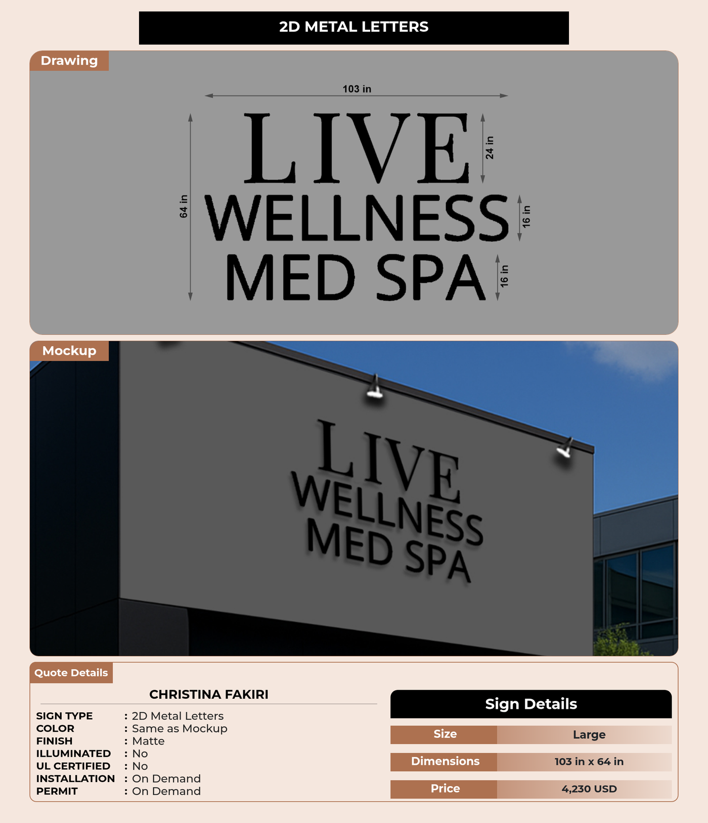 CUSTOM MOCKUP SIGN FOR live wellness