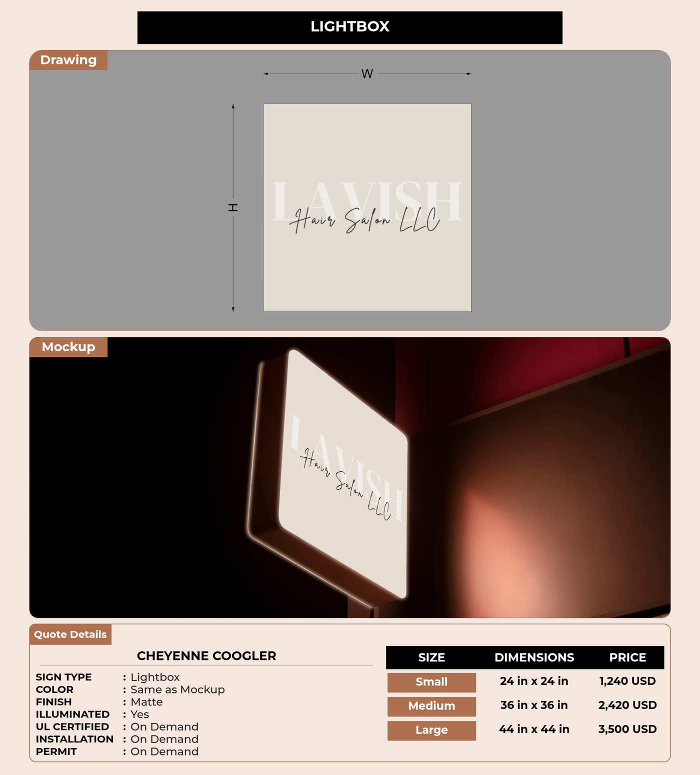 CUSTOM MOCKUP SIGN FOR Cheyenne Coogler