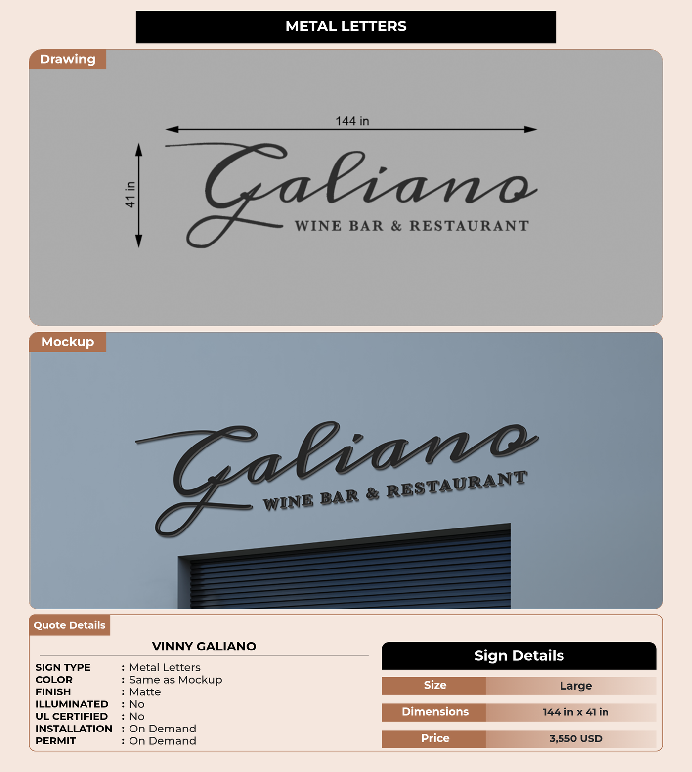 CUSTOM MOCKUP SIGN FOR Vinny Galiano