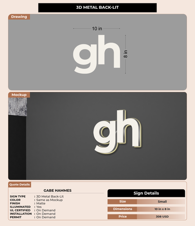 CUSTOM MOCKUP SIGN FOR Gabe Hammes