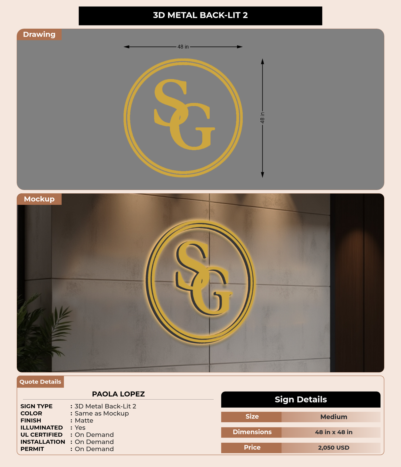 CUSTOM MOCKUP SIGN FOR paola lopez