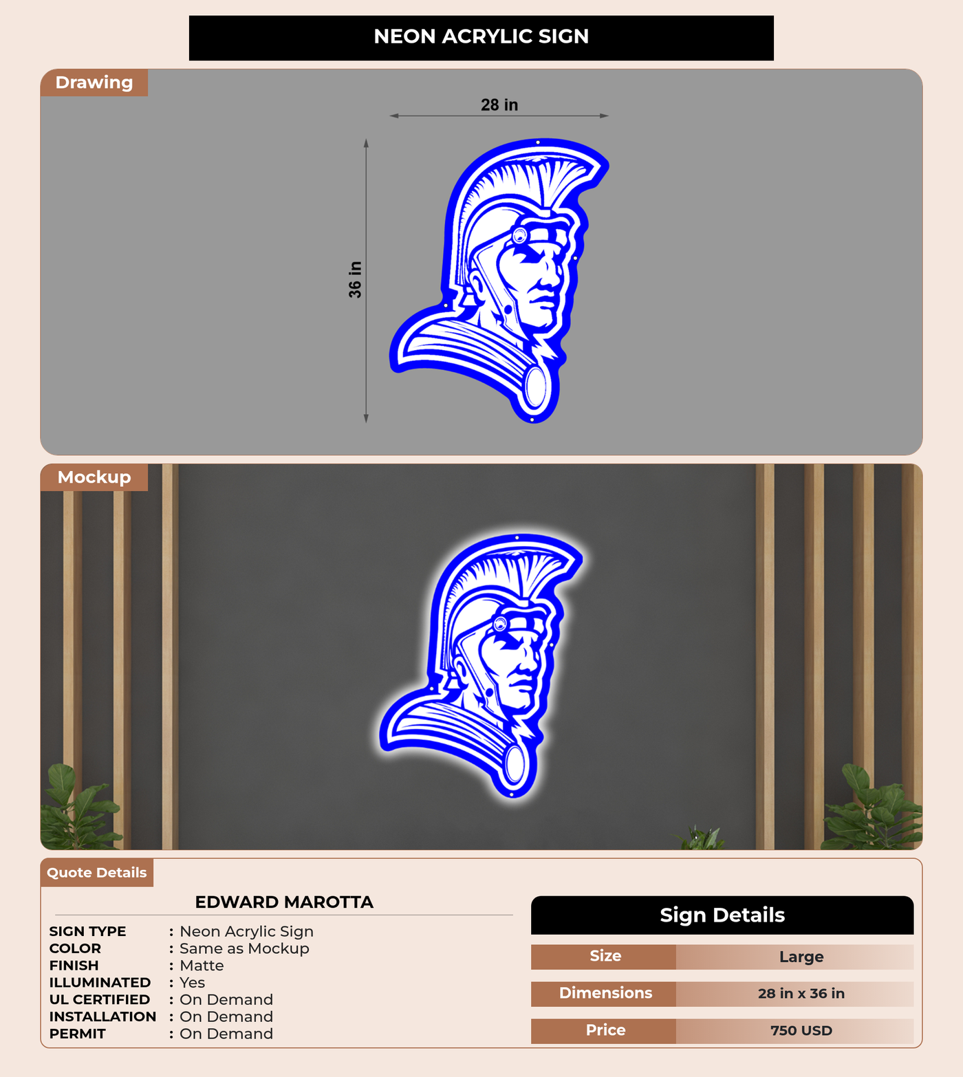 CUSTOM MOCKUP SIGN FOR Edward Marotta