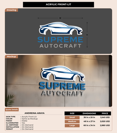 CUSTOM MOCKUP SIGN FOR Andreina Araya