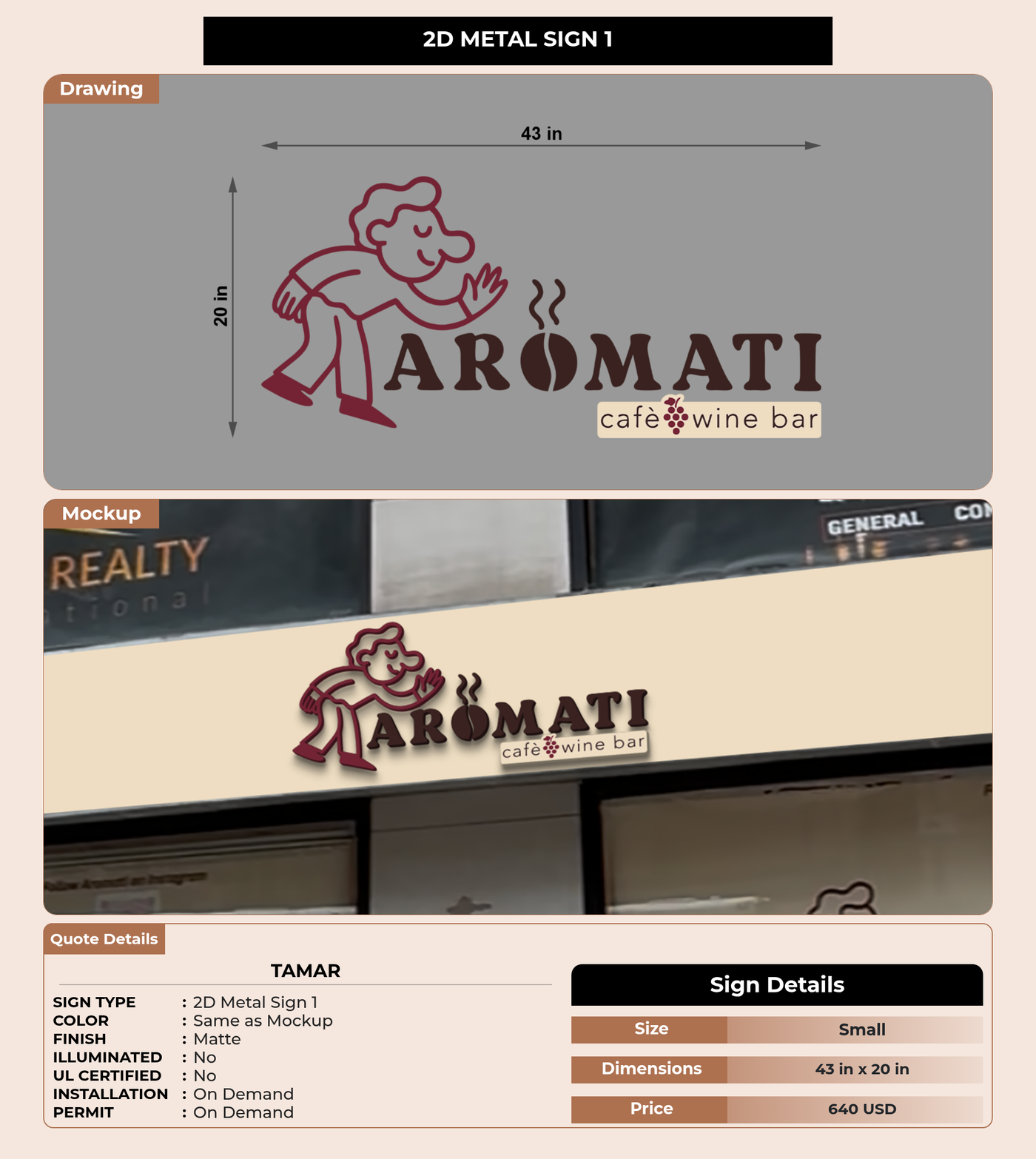 CUSTOM MOCKUP SIGN FOR Tamar
