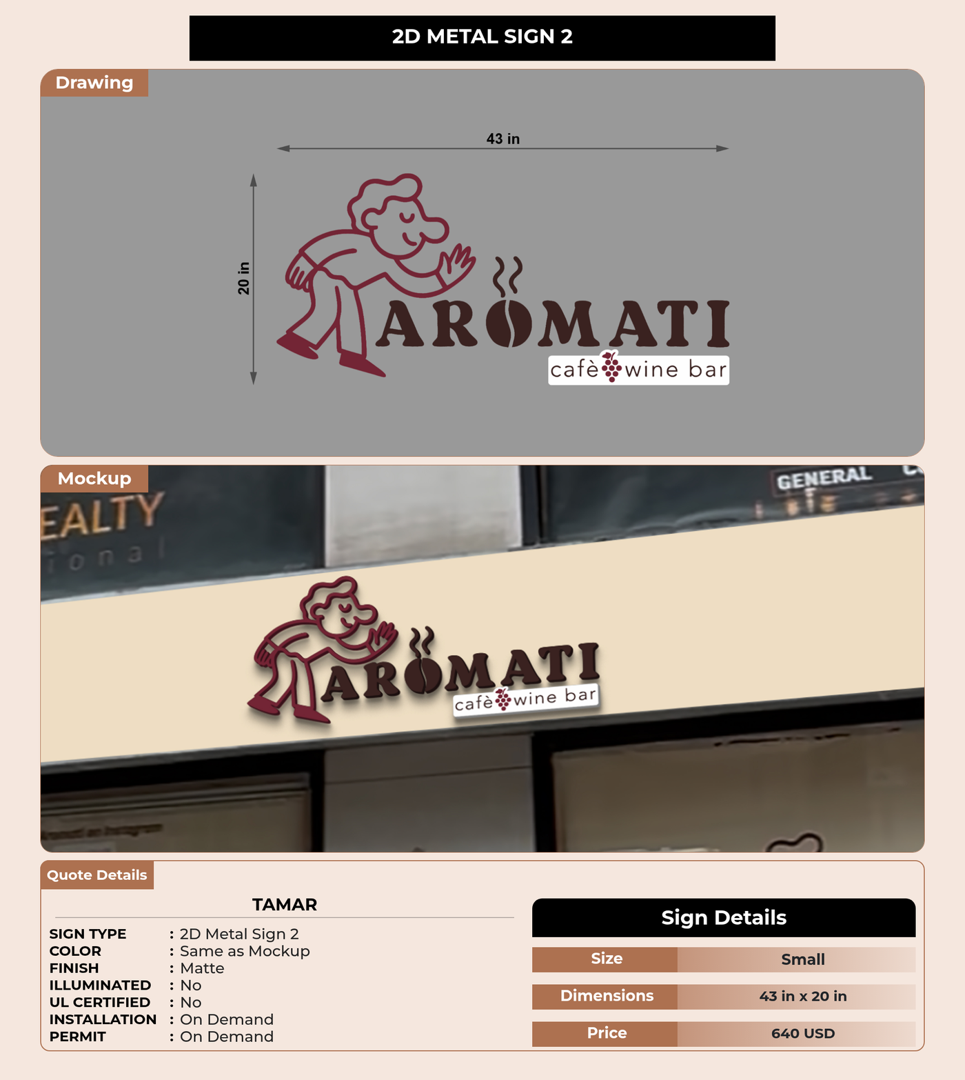 CUSTOM MOCKUP SIGN FOR Tamar