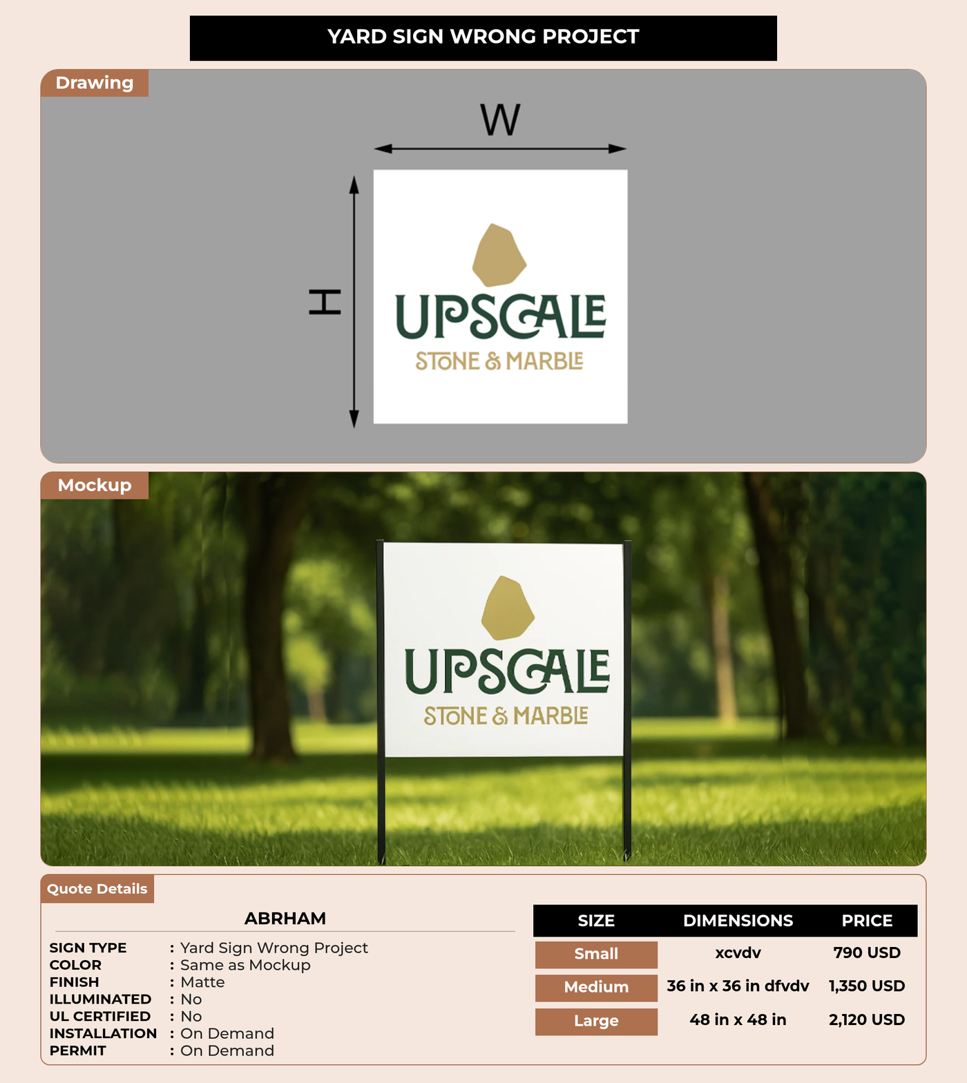 CUSTOM MOCKUP SIGN FOR ABRHAM