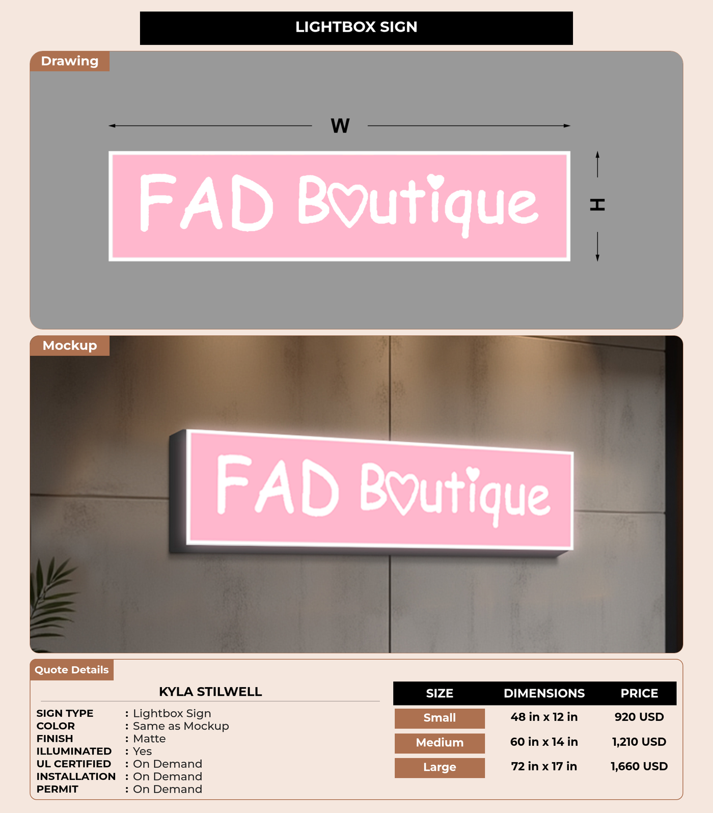 CUSTOM MOCKUP SIGN FOR Kyla Stilwell