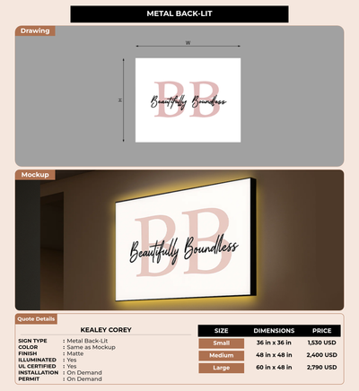 CUSTOM MOCKUP SIGN FOR Kealey Corey