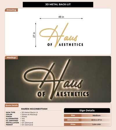 CUSTOM MOCKUP SIGN FOR Maren Higginbotham