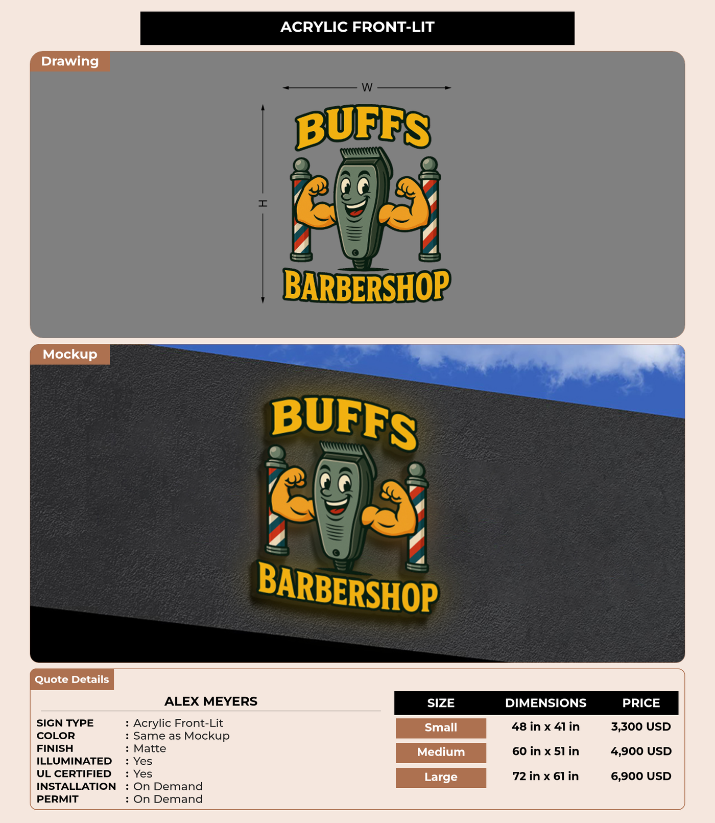 CUSTOM MOCKUP SIGN FOR Alex Meyers