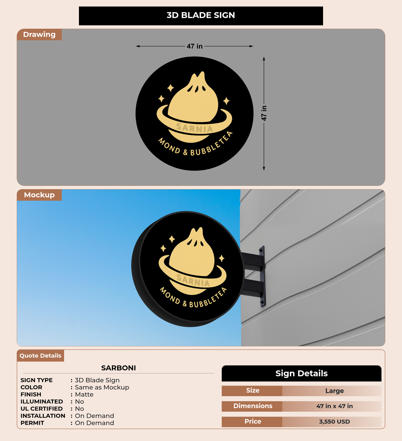 CUSTOM MOCKUP SIGN FOR Sarboni