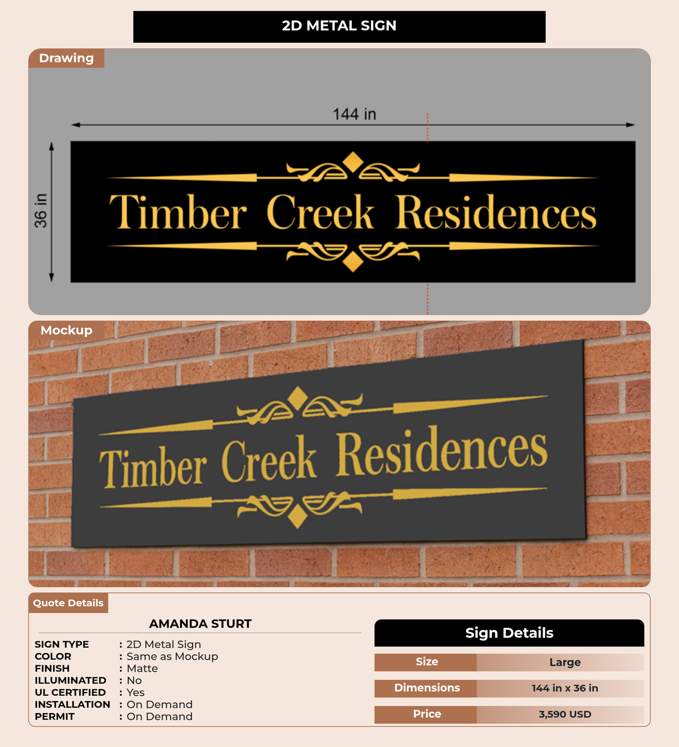 CUSTOM MOCKUP SIGN FOR Amanda Sturt