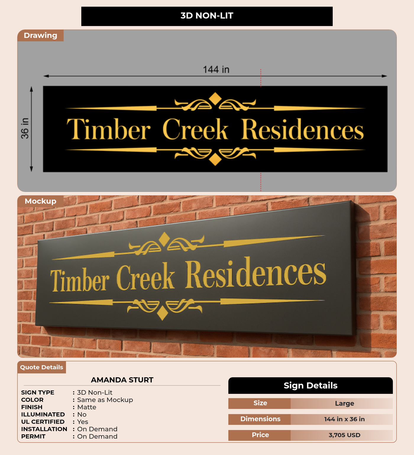 CUSTOM MOCKUP SIGN FOR Amanda Sturt