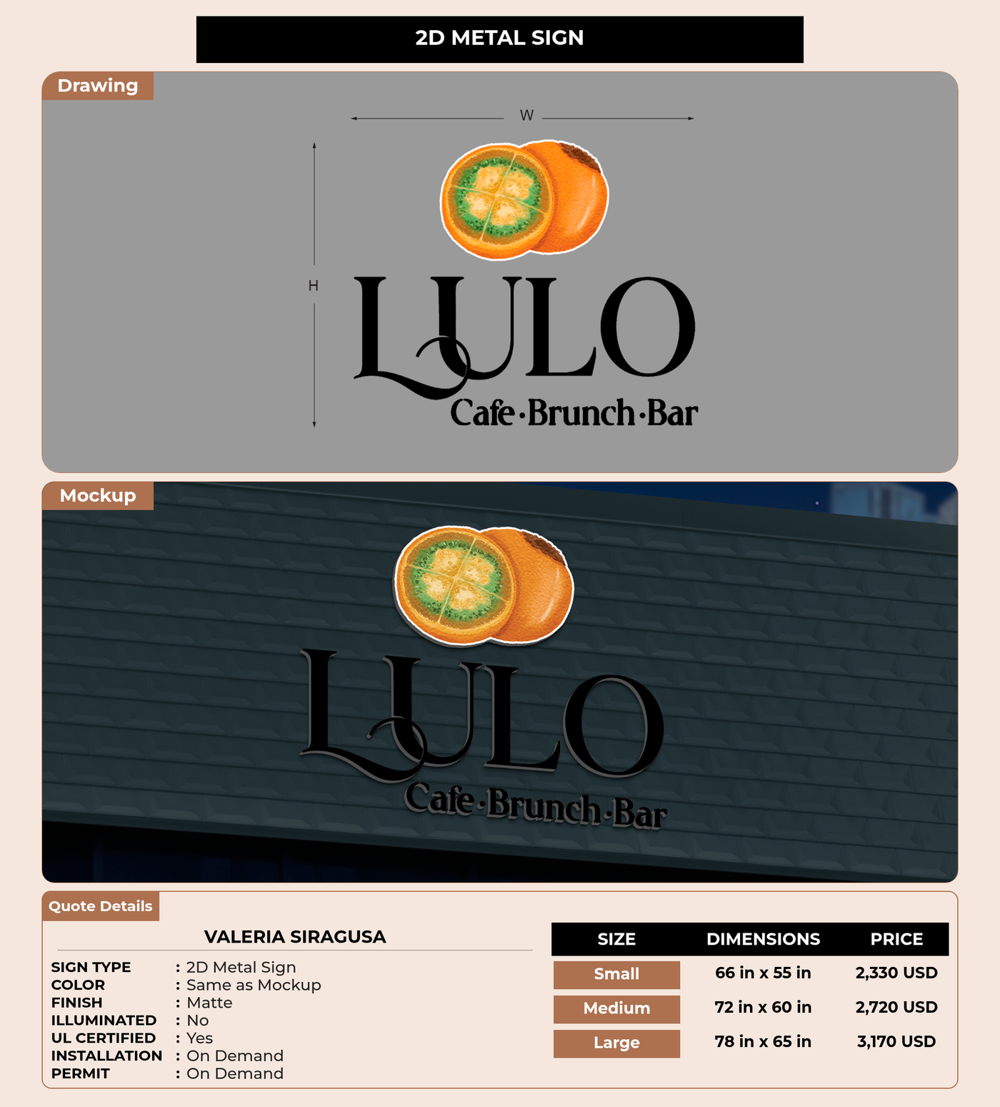 CUSTOM MOCKUP SIGN FOR Valeria Siragusa