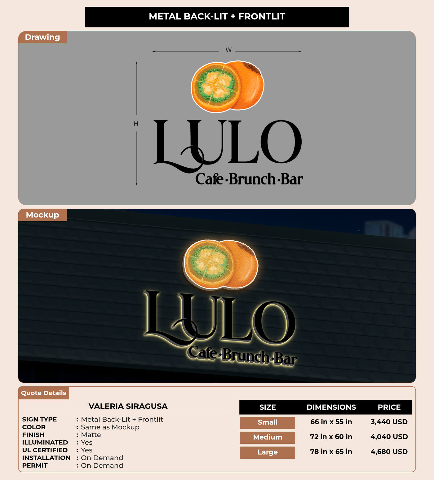 CUSTOM MOCKUP SIGN FOR Valeria Siragusa